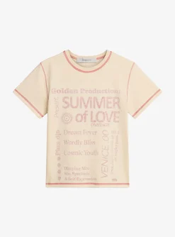 T-Shirt creme met opdruk | DELSCHER. Fashion