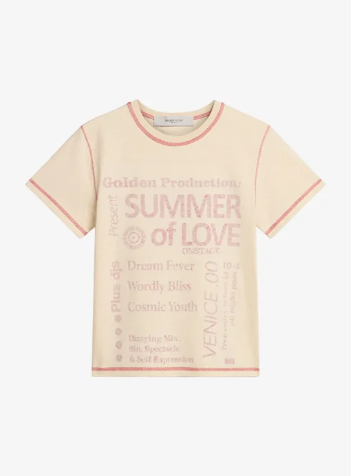 T-Shirt creme met opdruk | DELSCHER. Fashion