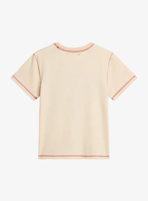 T-Shirt creme met opdruk | DELSCHER. Fashion