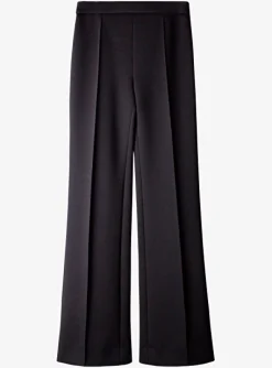 Vera pantalon bootleg crepe zwart | DELSCHER. Fashion