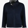 Vest double face marine grijs kort boxy model reversible | DELSCHER. Fashion