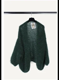 Vest mohair bottle groen | DELSCHER. Fashion