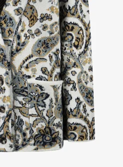 Vest offwhite blauw dessin | DELSCHER. Fashion