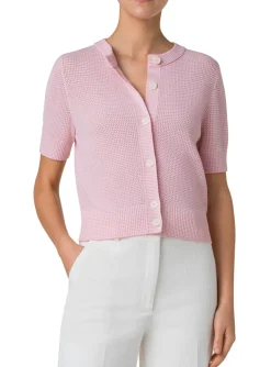 Vest roze wit korte mouw | DELSCHER. Fashion