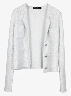 Vest WIND cashmere structuur gebreid ijsblauw | DELSCHER. Fashion