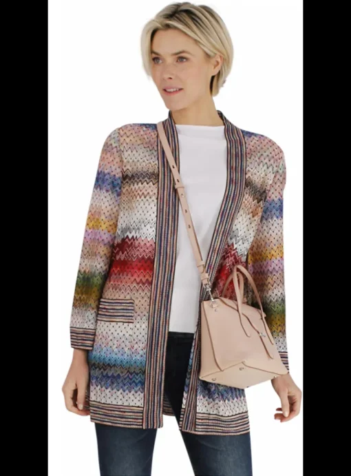 Vest zigzag dessin multicolor | DELSCHER. Fashion